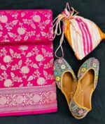 Banarsi Saree Pink-Hand woven