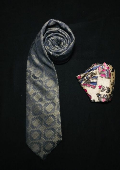 Cotton Silk Self Plaid Tie
